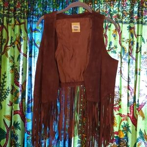 Fossil Leather Vest with fringe